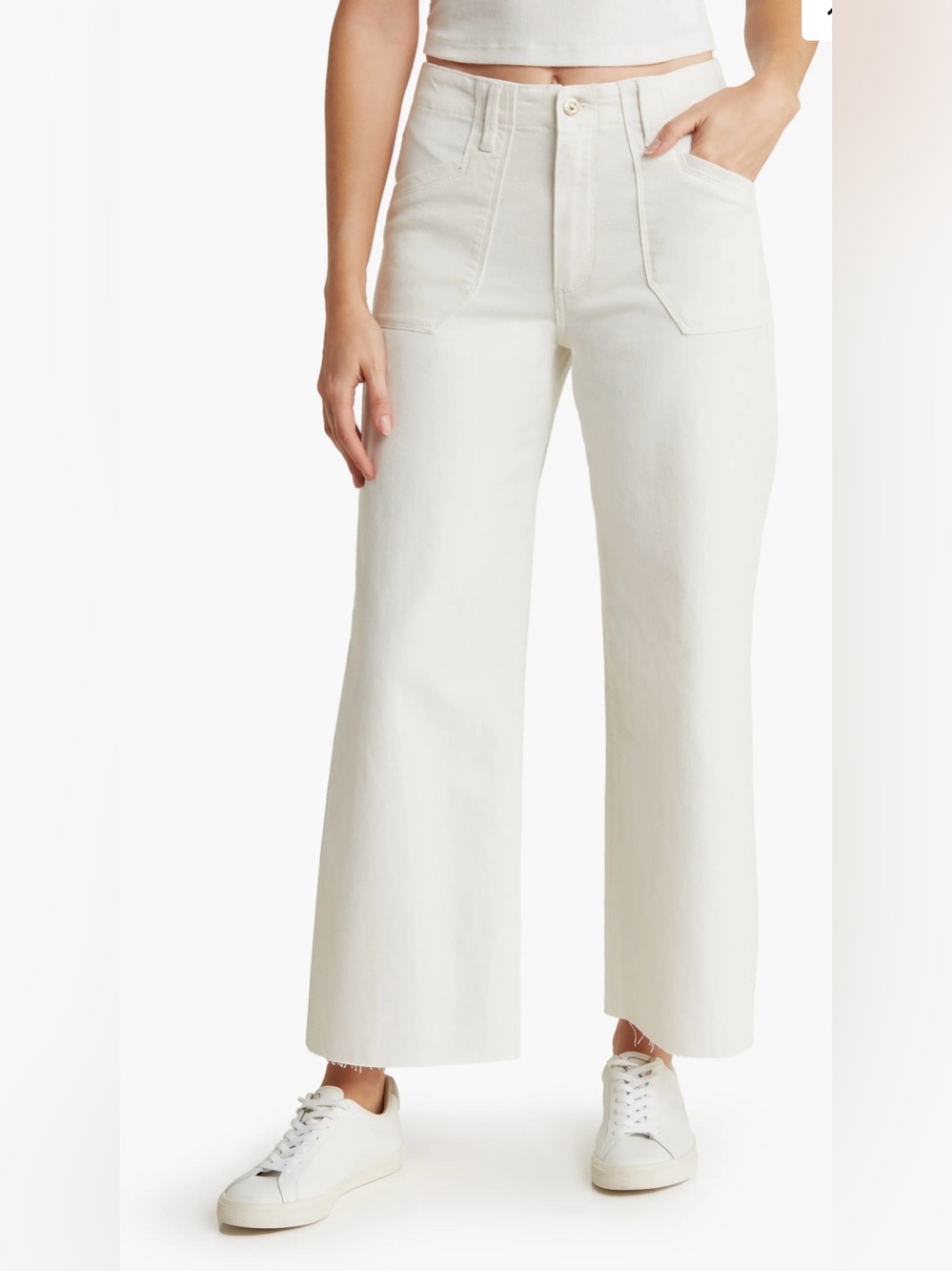 Anessa Raw Hem High Waist Crop
Wide Leg Utility Jeans